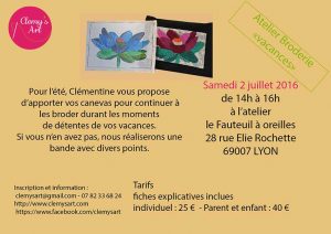 flyer descriptif  atelier broderie 2 juillet